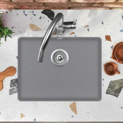 Clearwater Nova 1 Bowl Granite Composite Inset/Undermount Kitchen Sink - 585 x 460mm