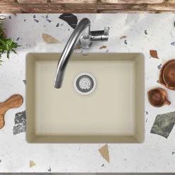 Clearwater Nova 1 Bowl Granite Composite Inset/Undermount Kitchen Sink - 585 x 460mm