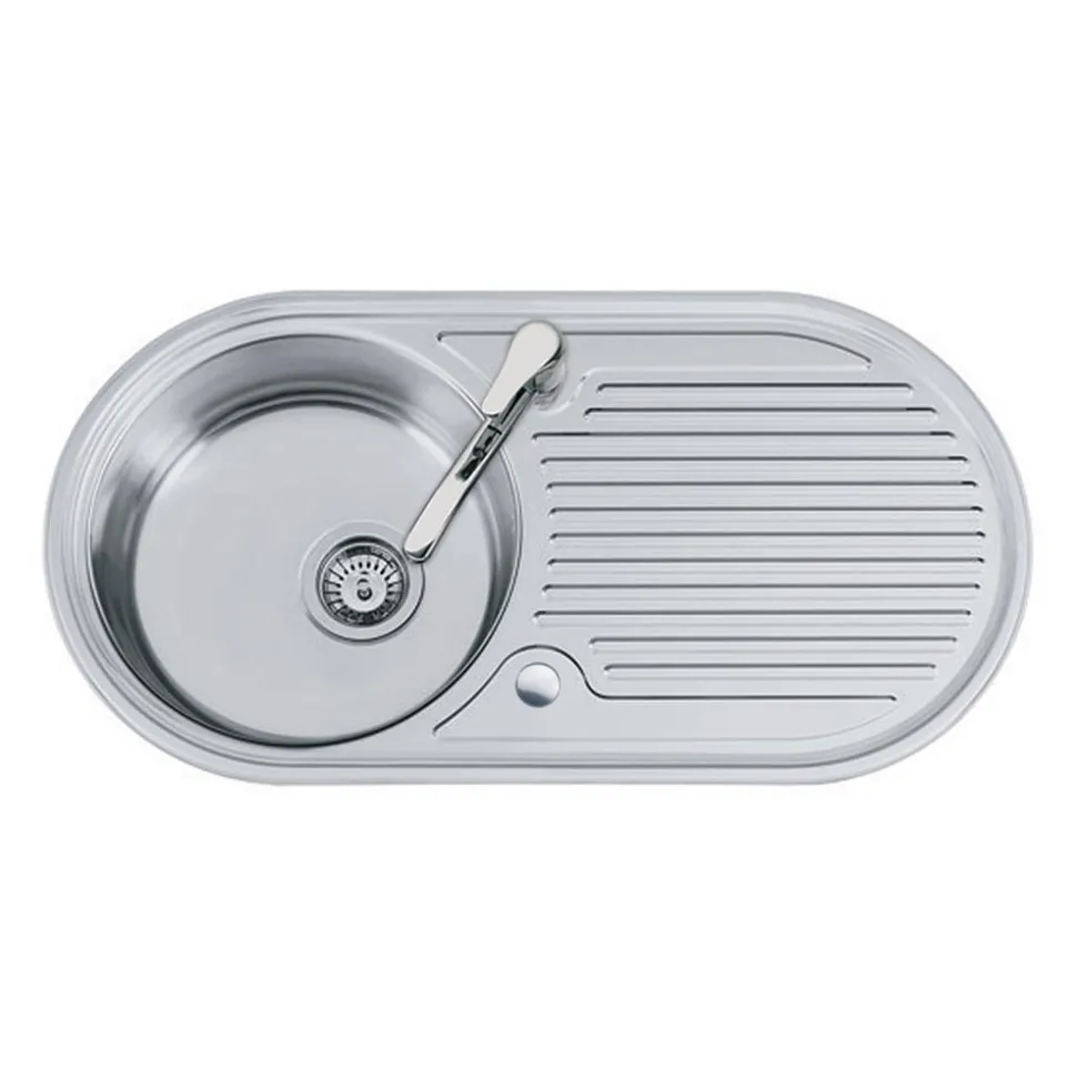 Clearwater Oboe Single Bowl Sink & Waste with Reversible Drainer - 847 x 444mm