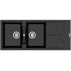 Clearwater Rio 2 Bowl Granite Composite Inset Kitchen Sink - 1160 x 500mm
