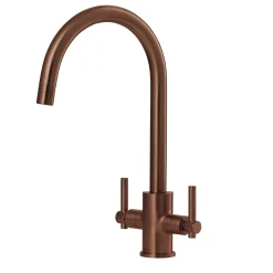 Clearwater Rococo WRAS Approved Twin Lever Mono Kitchen Mixer with Swivel Spout