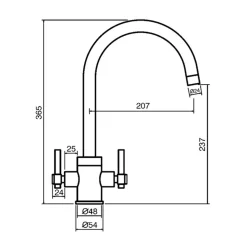 Clearwater Rococo WRAS Approved Twin Lever Mono Kitchen Mixer with Swivel Spout