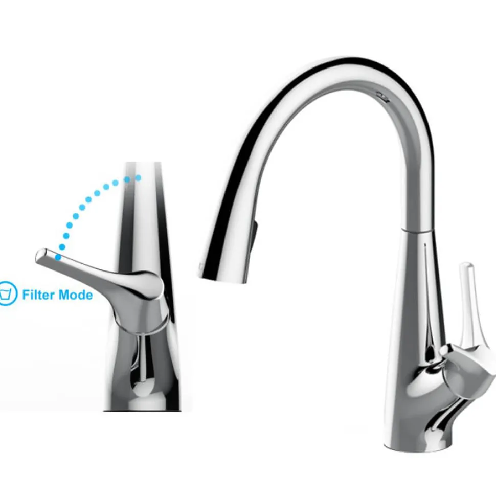 Clearwater Rosetta WRAS Approved Single Lever Mono Pull Out Spray Kitchen Mixer and Cold Filtered Water Tap