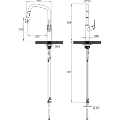 Clearwater Santor Pull Out Kitchen Mixer Tap