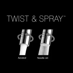 Clearwater Savita WRAS Approved Twin Lever Mono Kitchen Mixer with 'Twist & Spray' Spout