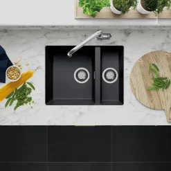 Clearwater Siena 1.5 Bowl Granite Composite Undermount Kitchen Sink & Waste - 555 x 460mm