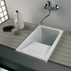 Clearwater Small White Ceramic Laundry Sink - 395 x 610mm