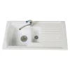 Clearwater Sonnet White Ceramic 1.5 Bowl Sink with Reversible Drainer - 970 x 500mm