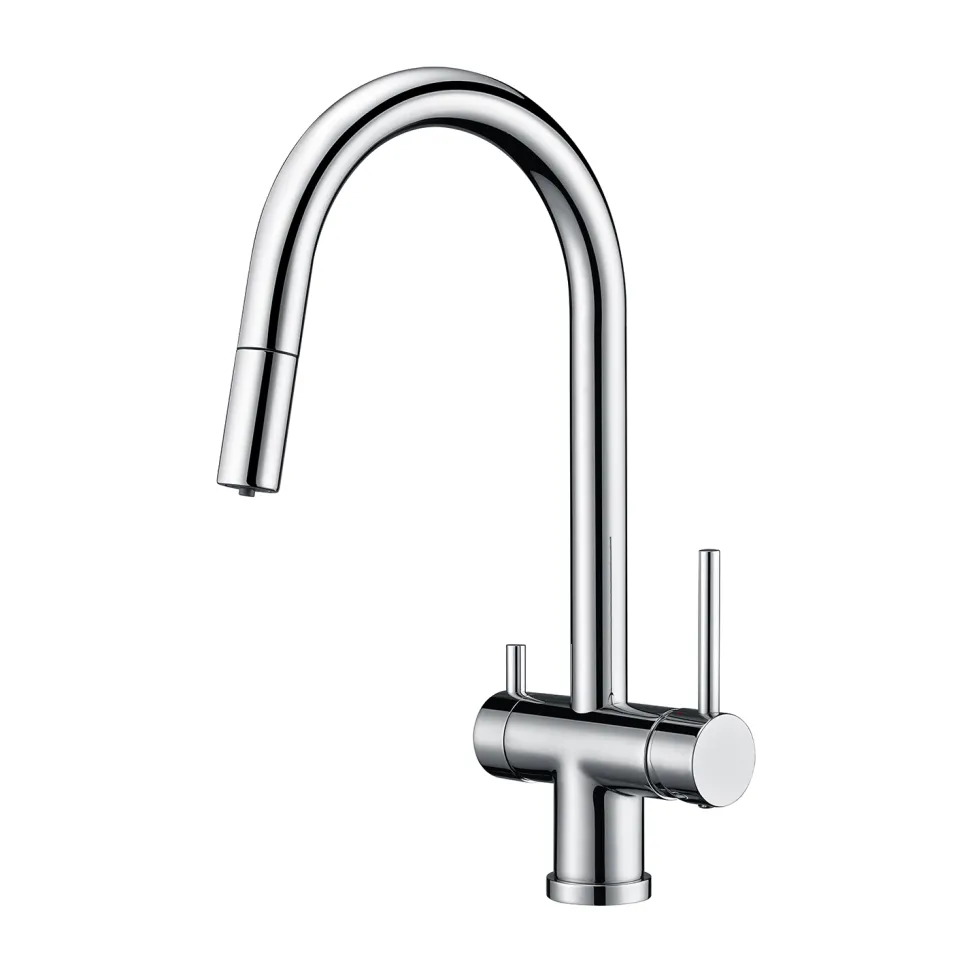 Clearwater Toledo Twin Lever Pull Out Spray Mono Kitchen Mixer and Cold Filtered Water Tap