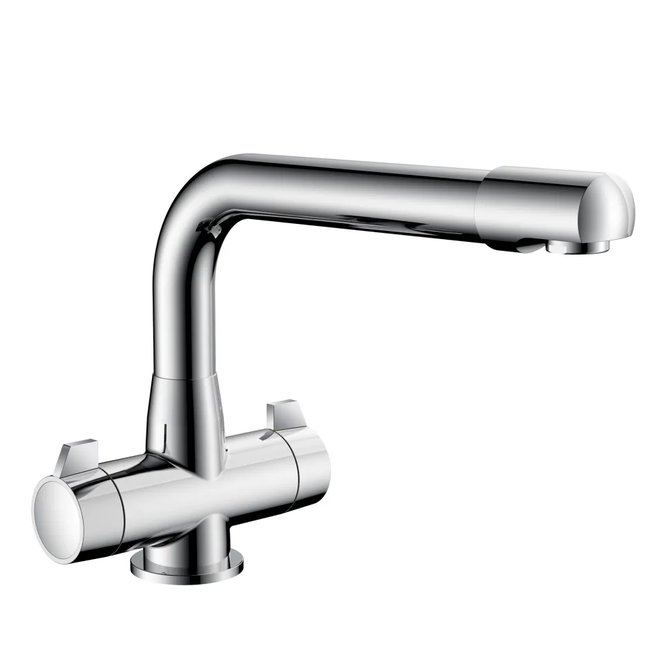 Clearwater Ultra Twin Lever Mono Sink Mixer with Swivel Spout