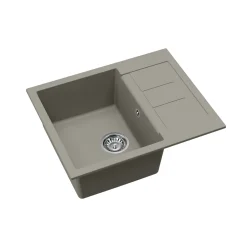Clearwater Vesta 1 Bowl Granite Composite Kitchen Sink with Reversible Drainer - 620 x 500mm