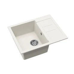 Clearwater Vesta 1 Bowl Granite Composite Kitchen Sink with Reversible Drainer - 620 x 500mm