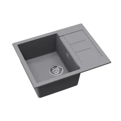 Clearwater Vesta 1 Bowl Granite Composite Kitchen Sink with Reversible Drainer - 620 x 500mm