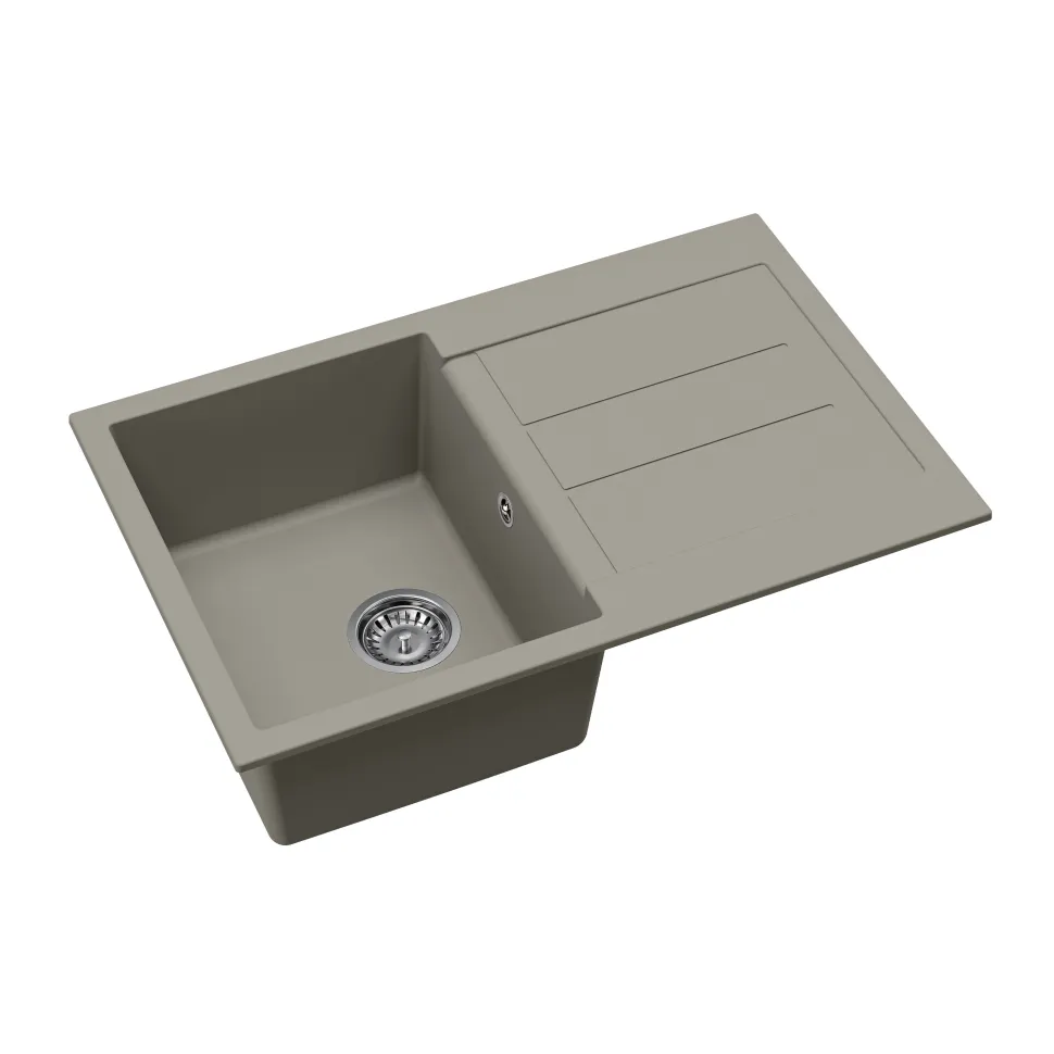 Clearwater Vesta 1 Bowl Granite Composite Kitchen Sink with Reversible Drainer - 780 x 500mm