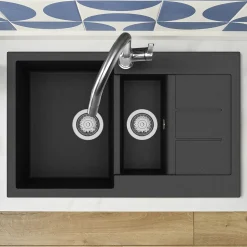 Clearwater Vesta 1.5 Bowl Kitchen Sink with Reversible Drainer - 800 x 500mm