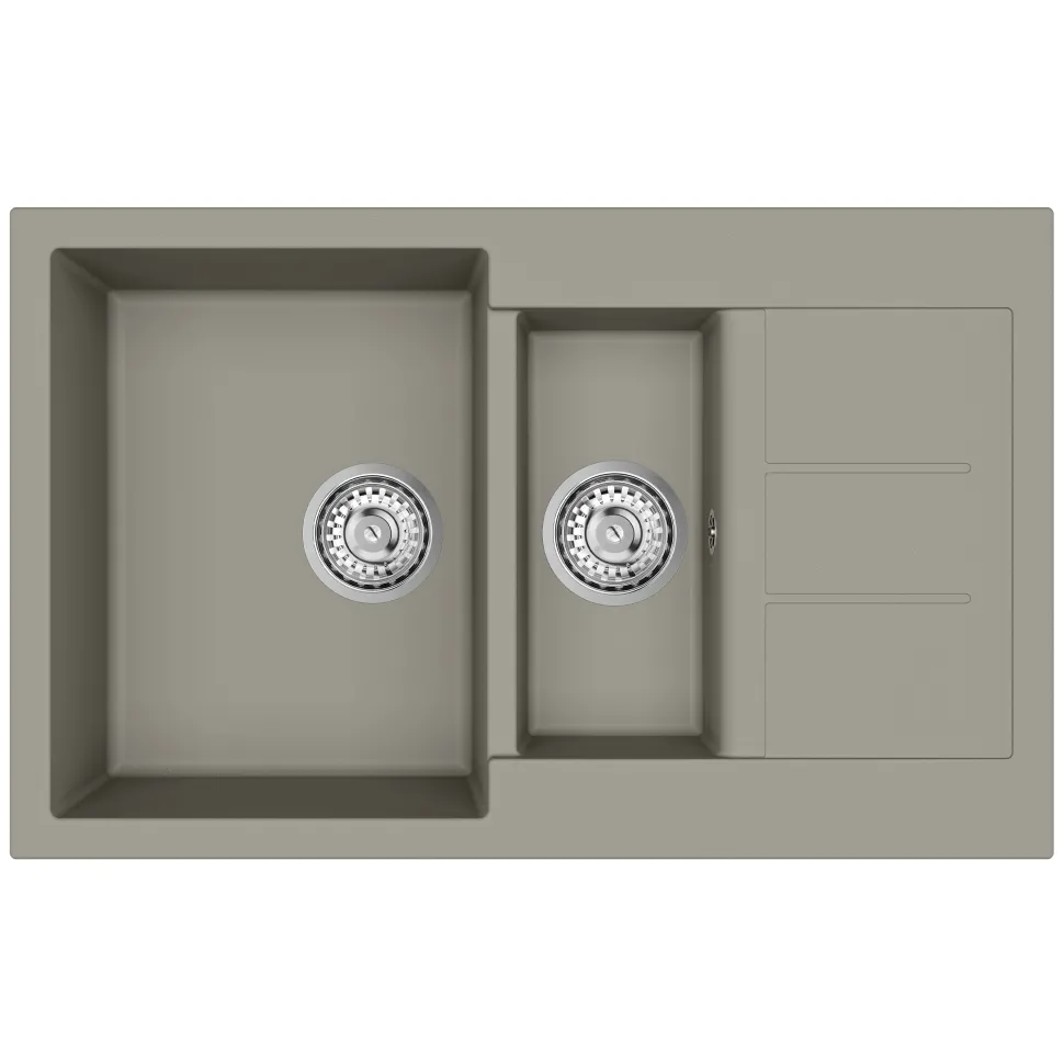 Clearwater Vesta 1.5 Bowl Kitchen Sink with Reversible Drainer - 800 x 500mm