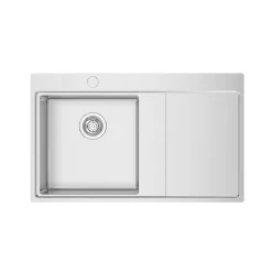 Clearwater Xeron 86 Single Bowl Brushed Stainless Steel Sink & Waste - 860 x 520mm