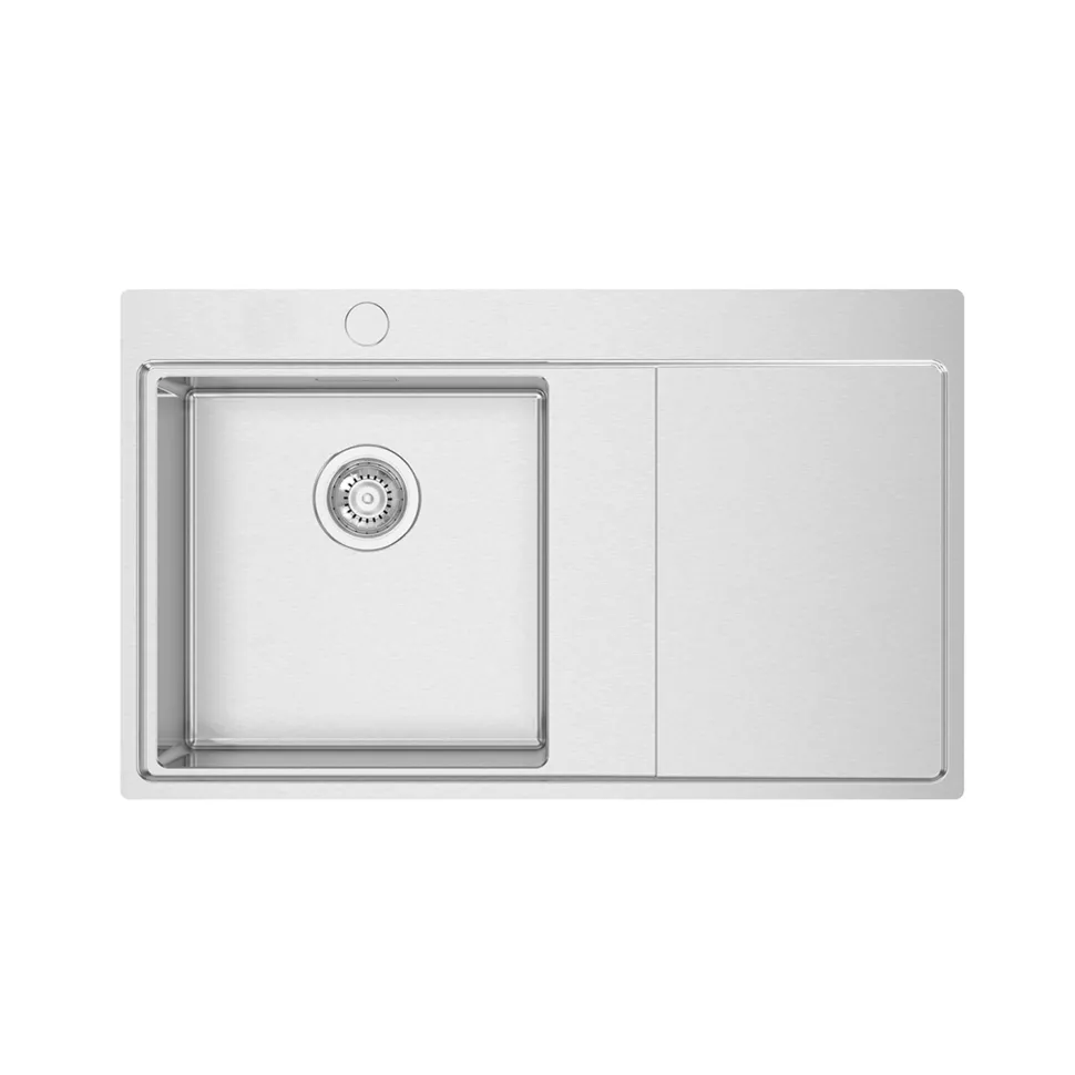 Clearwater Xeron 86 Single Bowl Brushed Stainless Steel Sink & Waste - 860 x 520mm