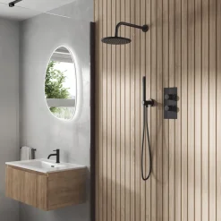 Core Concealed Thermostatic Valve, Fixed Head & Shower Handset Kit