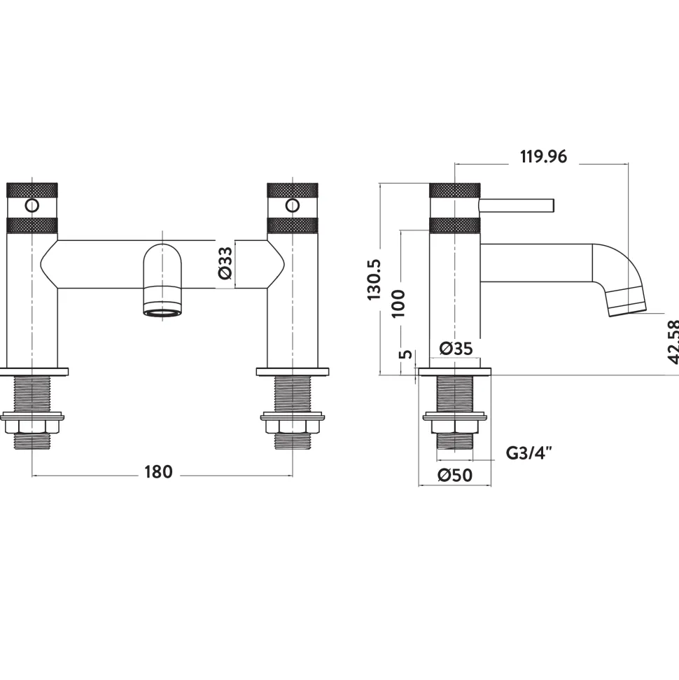 Core Deck Mounted Bath Filler