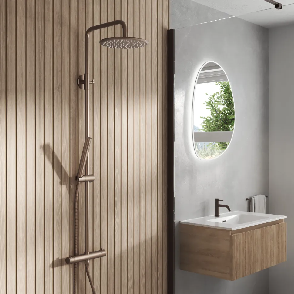 Core Exposed Thermostatic Rigid Riser Shower Kit