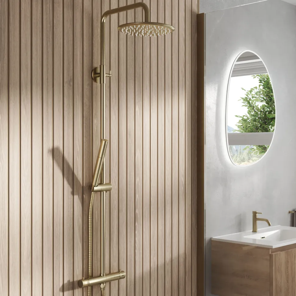 Core Exposed Thermostatic Rigid Riser Shower Kit