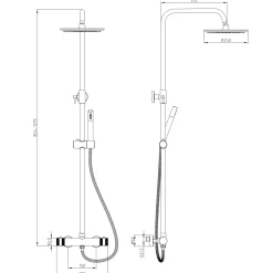 Core Exposed Thermostatic Rigid Riser Shower Kit