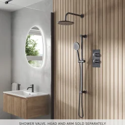 Core Fluted Slide Rail Shower Kit, Shower Handset & Hose with Integrated Elbow