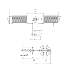 Core Knurled Furniture T-Bar Handle