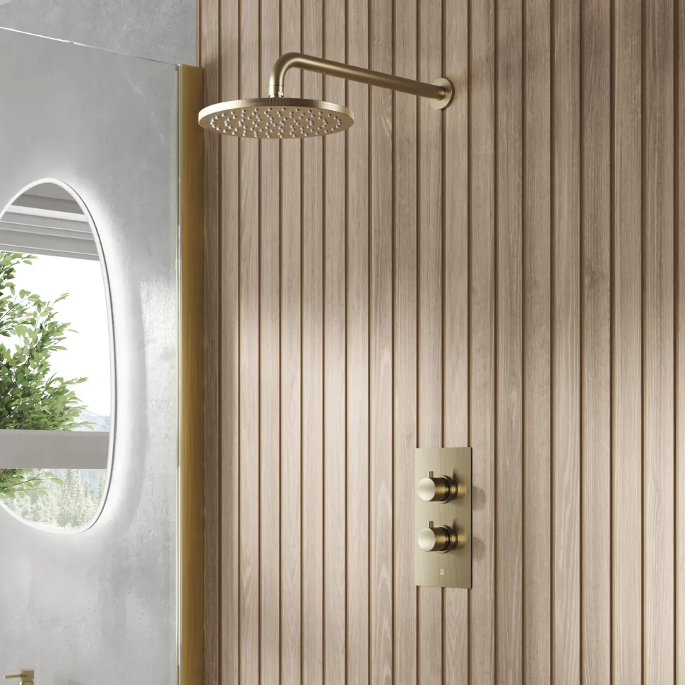 Core 1 Outlet Concealed Shower Valve & Wall Mounted Fixed Shower Head