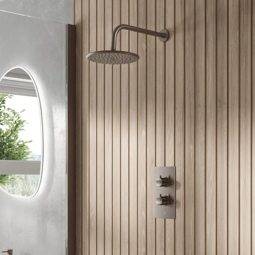 Core 1 Outlet Concealed Shower Valve & Wall Mounted Fixed Shower Head