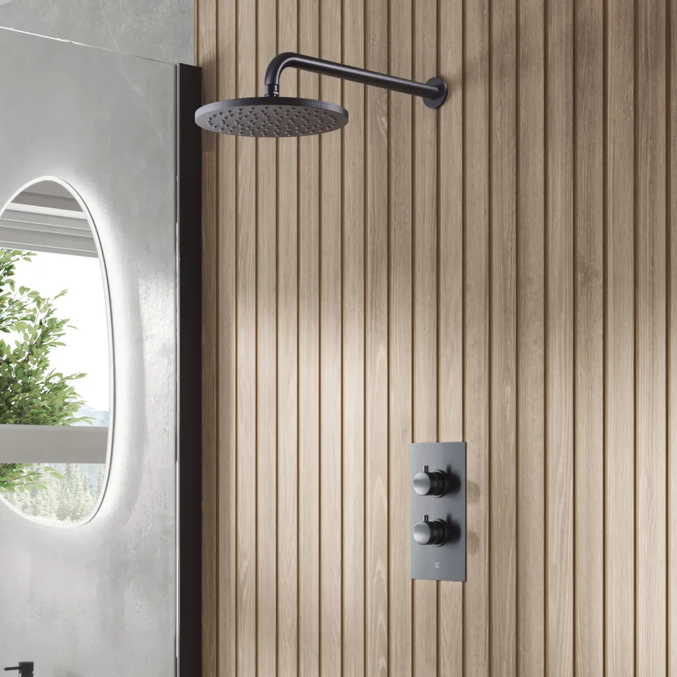 Core 1 Outlet Concealed Shower Valve & Wall Mounted Fixed Shower Head