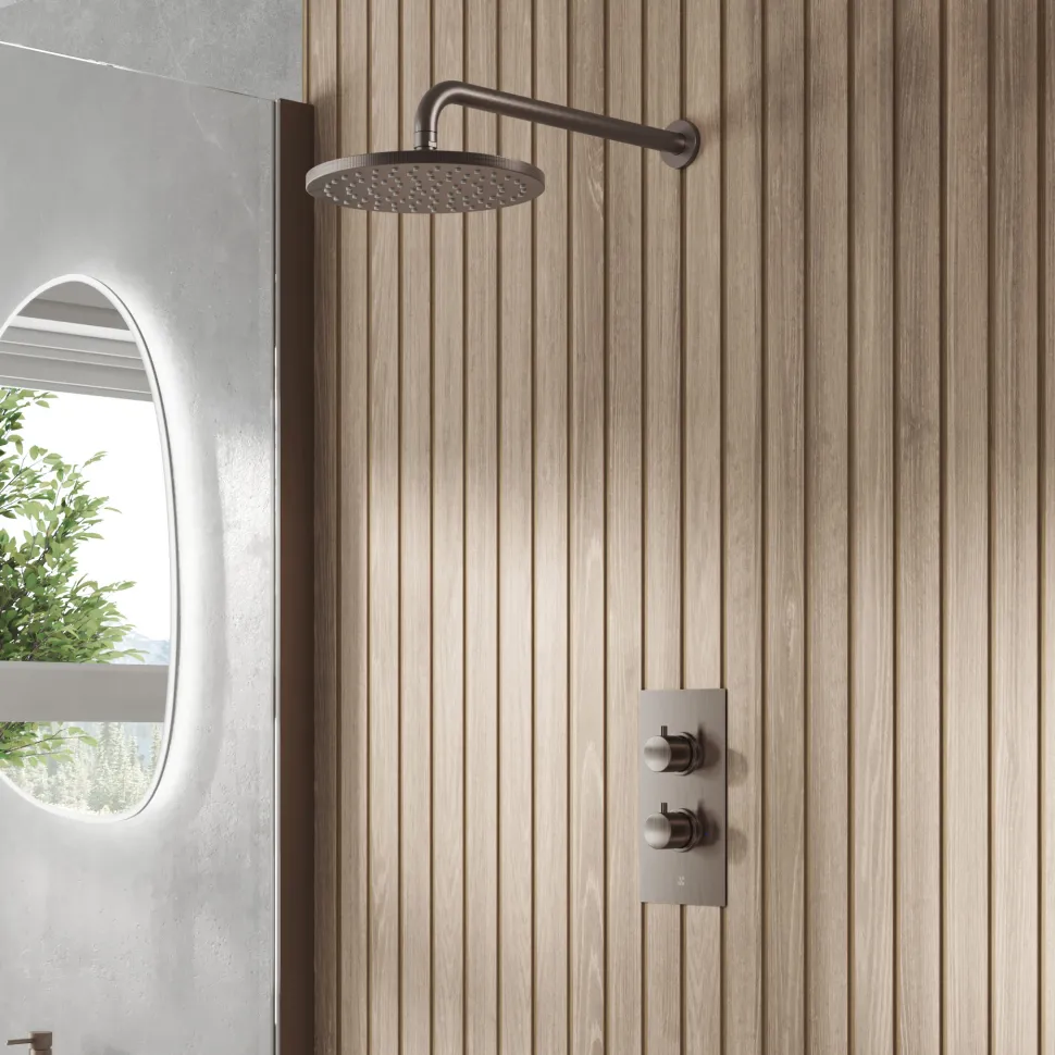 Core 1 Outlet Concealed Shower Valve & Wall Mounted Fixed Shower Head