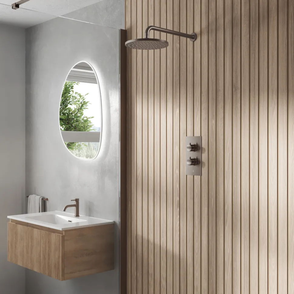 Core 1 Outlet Concealed Shower Valve & Wall Mounted Fixed Shower Head