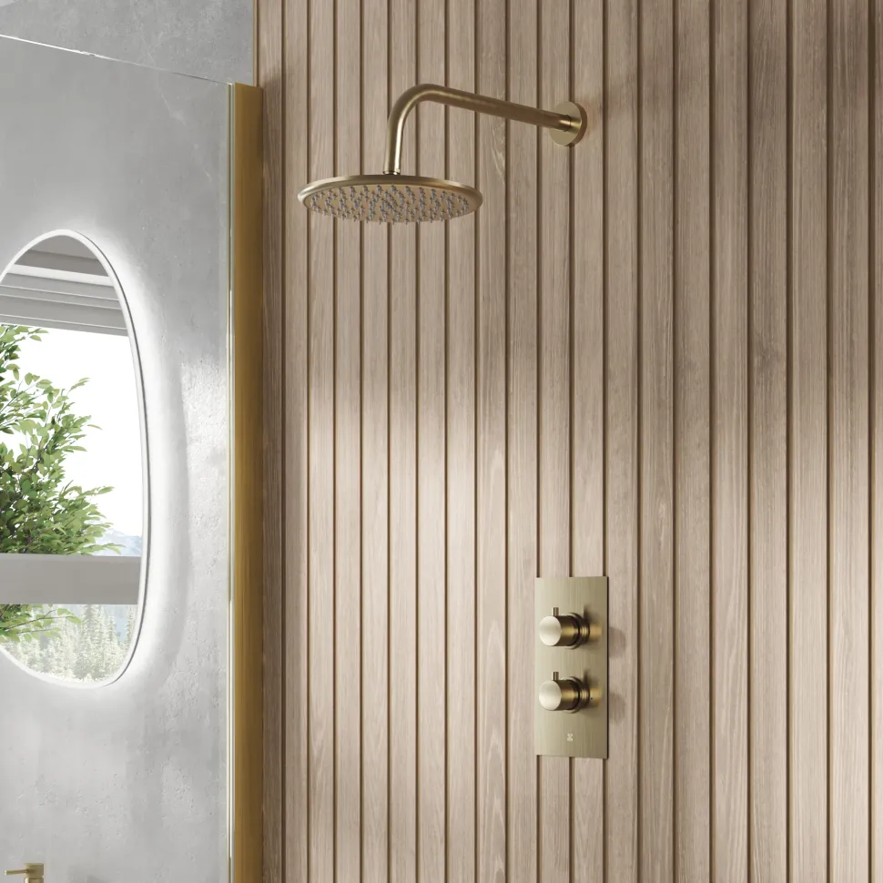 Core 1 Outlet Concealed Shower Valve & Wall Mounted Fixed Shower Head