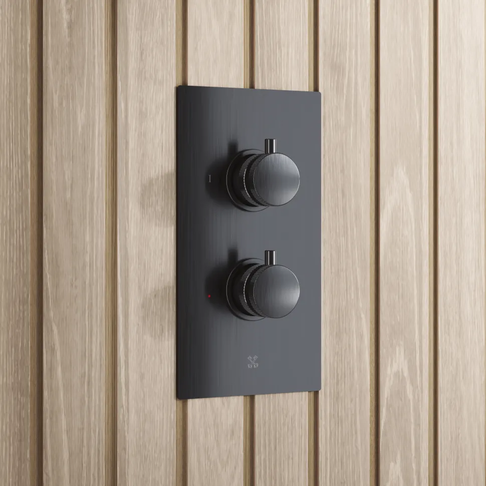 Core 1 Outlet Concealed Shower Valve & Slide Rail Kit with Fluted Handset
