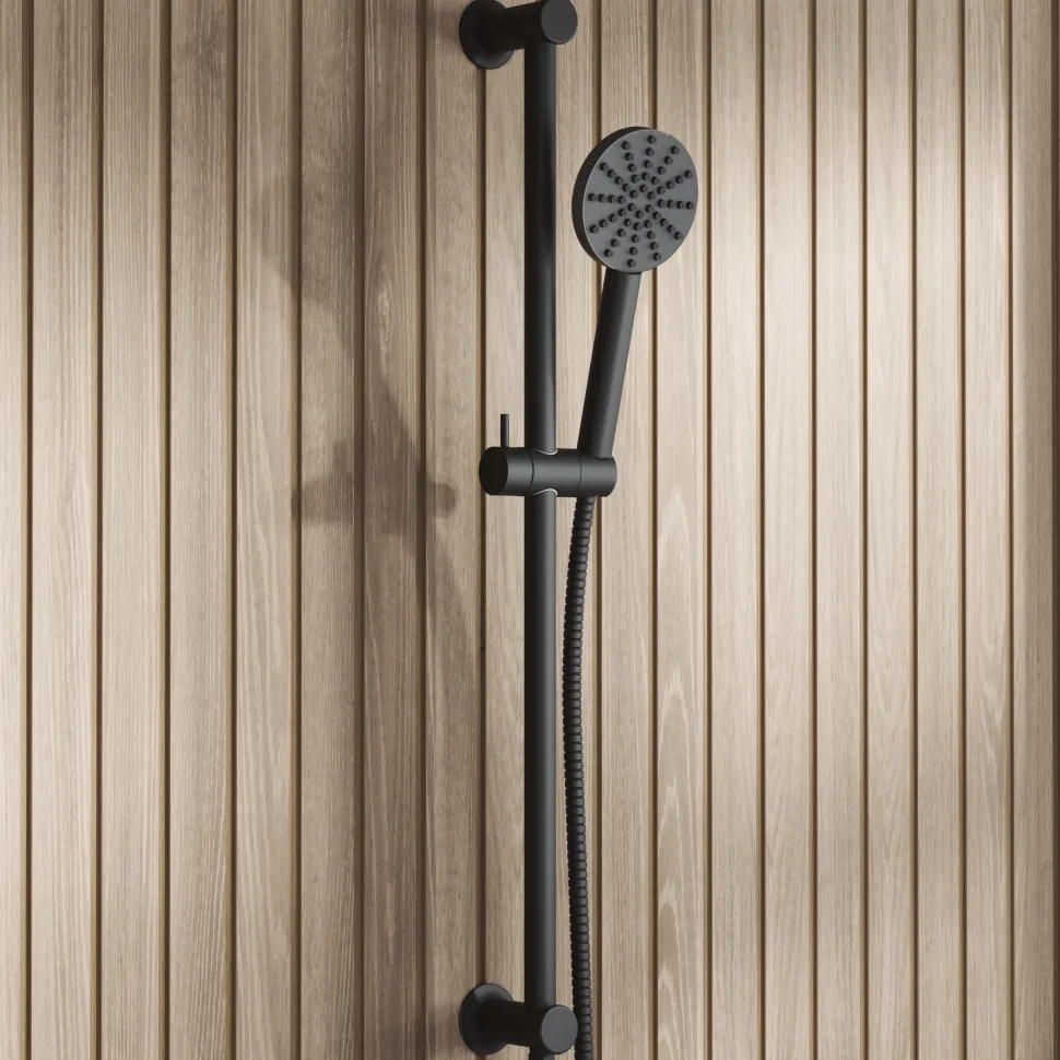 Core 1 Outlet Concealed Shower Valve & Slide Rail Kit with Fluted Handset