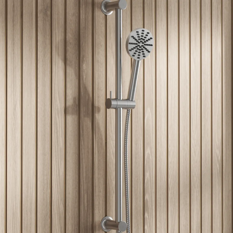 Core 1 Outlet Concealed Shower Valve & Slide Rail Kit with Fluted Handset