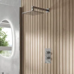 Core 1 Outlet Concealed Valve & Fixed Wall Mounted Square Shower Head