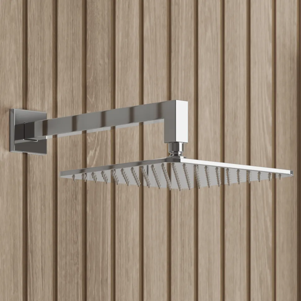Core 1 Outlet Concealed Valve & Fixed Wall Mounted Square Shower Head