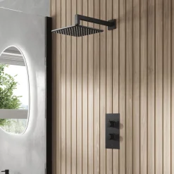 Core 1 Outlet Concealed Valve & Fixed Wall Mounted Square Shower Head