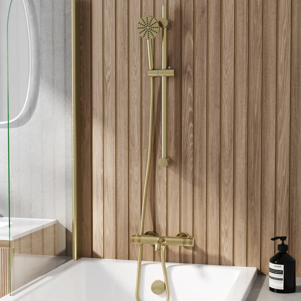 Core 2 Outlet Wall Mounted Bath Shower Mixer with Slide Rail Kit