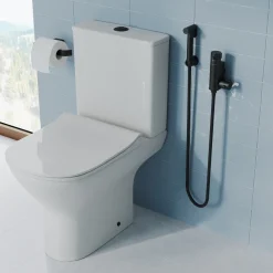 Core Round Douche Kit With Thermostatic Valve - Matt Black