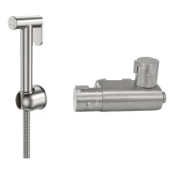 Core Round Douche Kit With Thermostatic Valve - Brushed Nickel