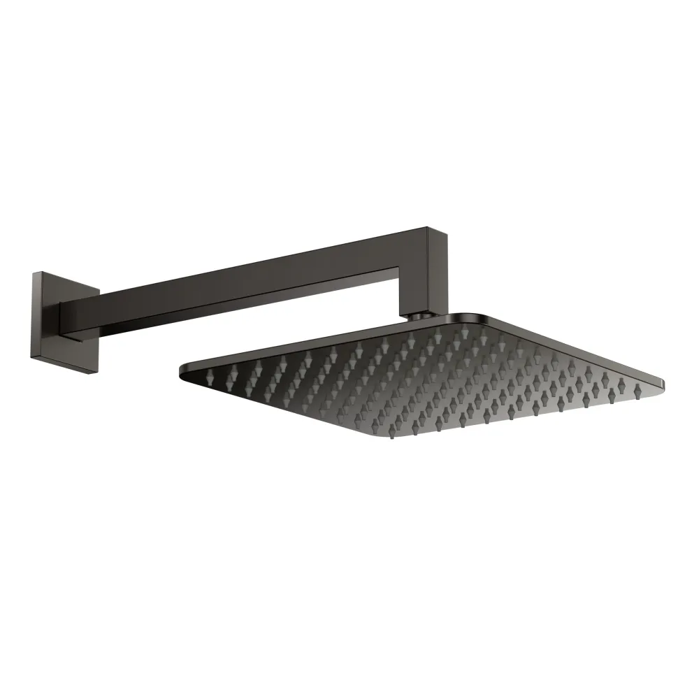 Core Shower Package with 2 Outlet Valve, Fixed Wall Mounted Square Shower Head & Shower Wall Kit