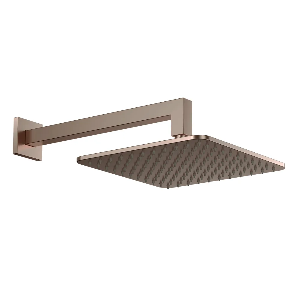 Core Shower Package with 2 Outlet Valve, Fixed Wall Mounted Square Shower Head & Shower Wall Kit