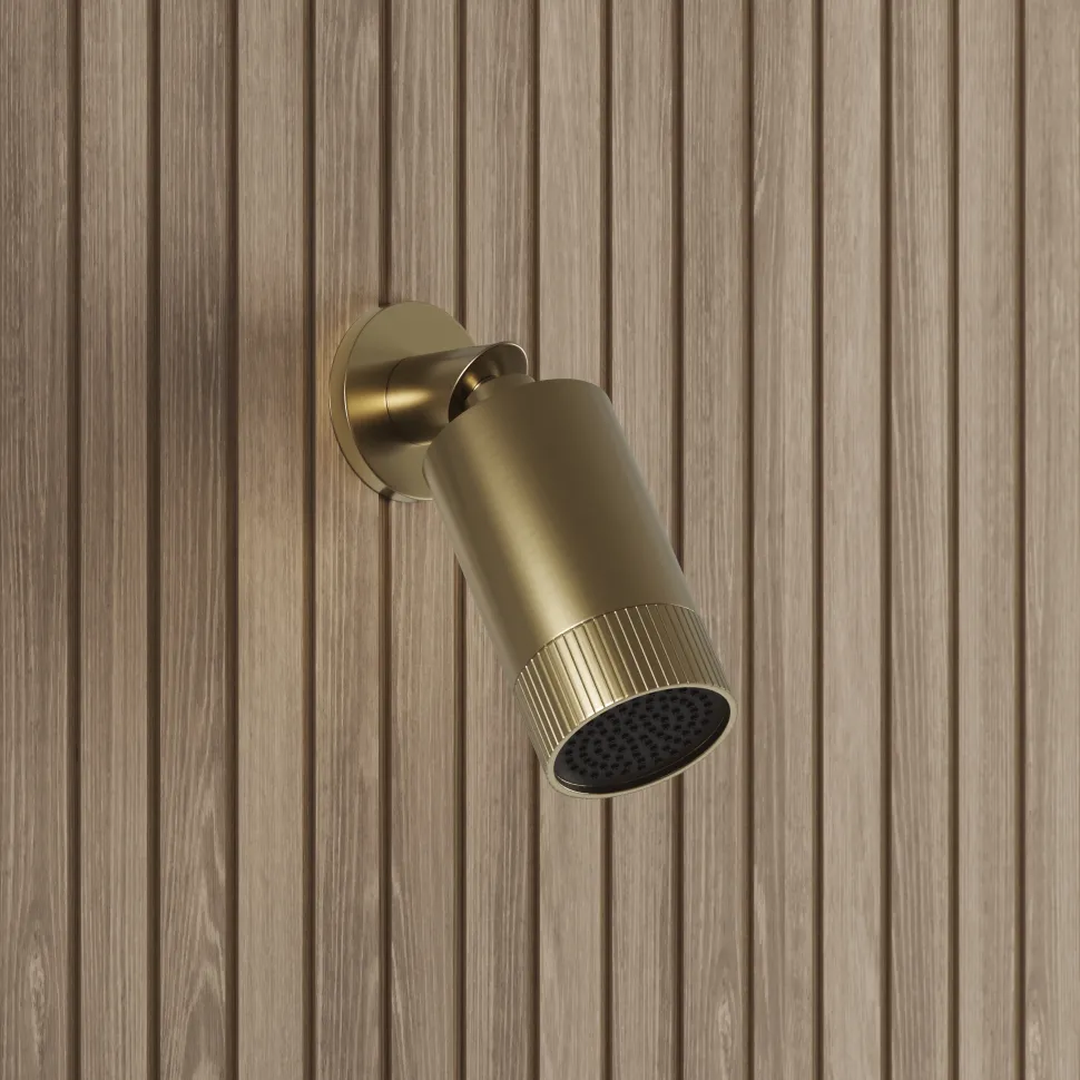 Core Shower Package with 2 Outlet Concealed Valve with Wall Mounted Fluted Spotlight Shower Head & Fluted Handset Slide Rail Kit
