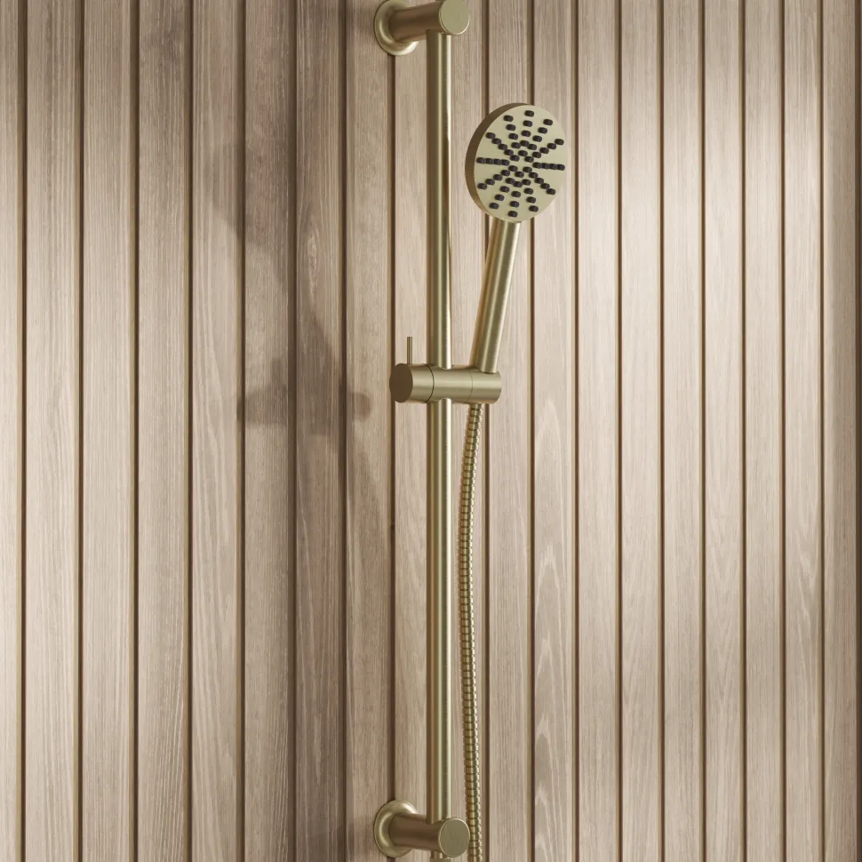 Core Shower Package with 2 Outlet Concealed Valve with Wall Mounted Fluted Spotlight Shower Head & Fluted Handset Slide Rail Kit