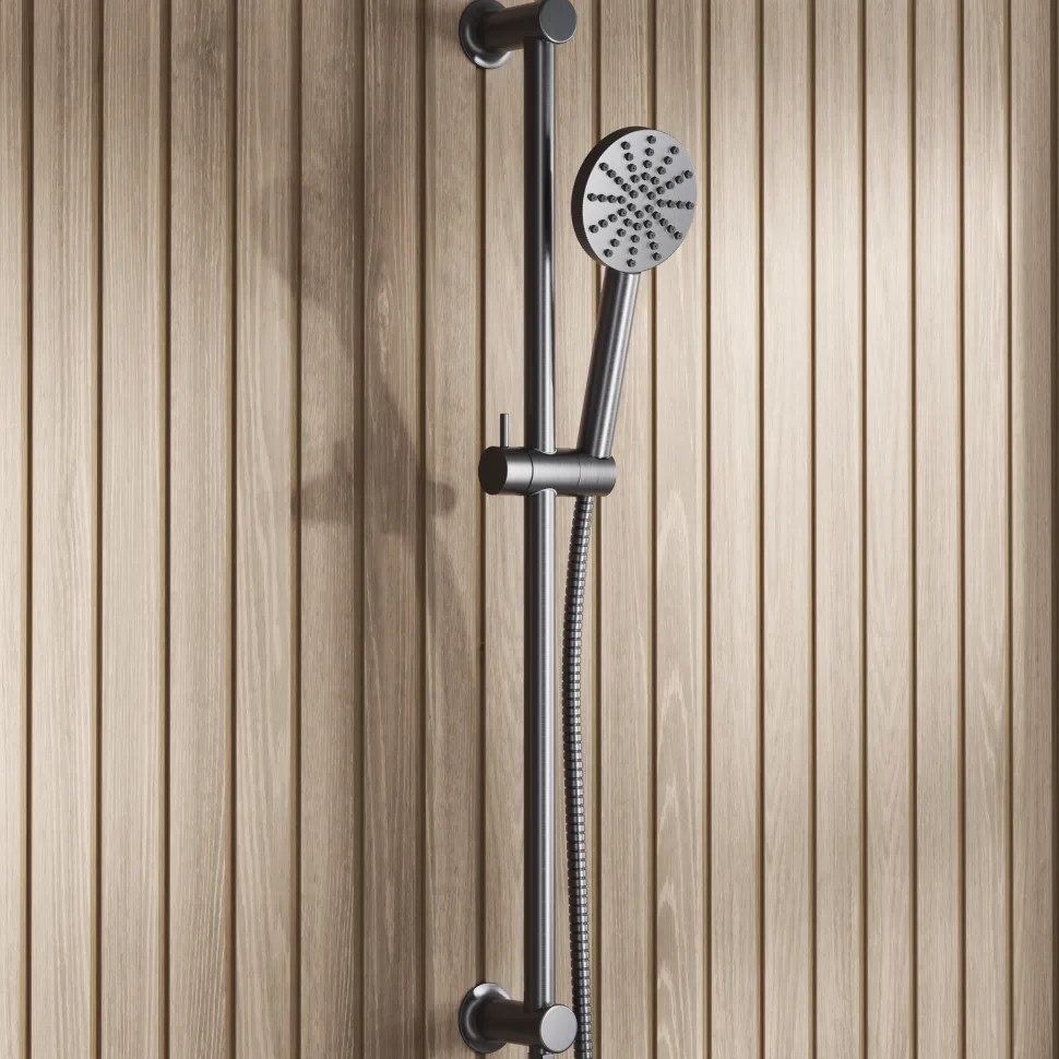 Core Shower Package with 2 Outlet Concealed Valve with Wall Mounted Fluted Spotlight Shower Head & Fluted Handset Slide Rail Kit