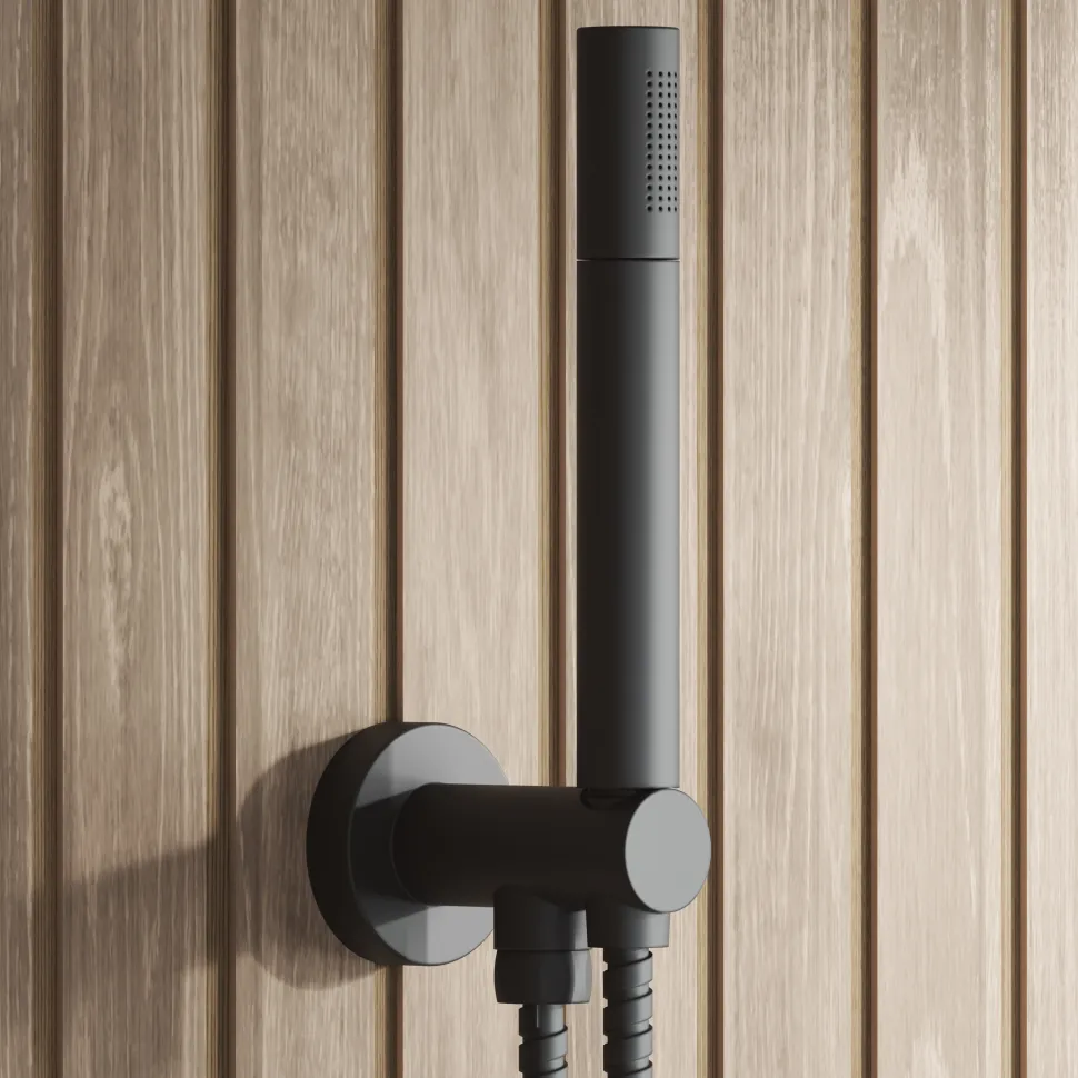 Core Shower Package with 2 Outlet Concealed Valve with Wall Mounted Fluted Spotlight Shower Head & Shower Wall Kit
